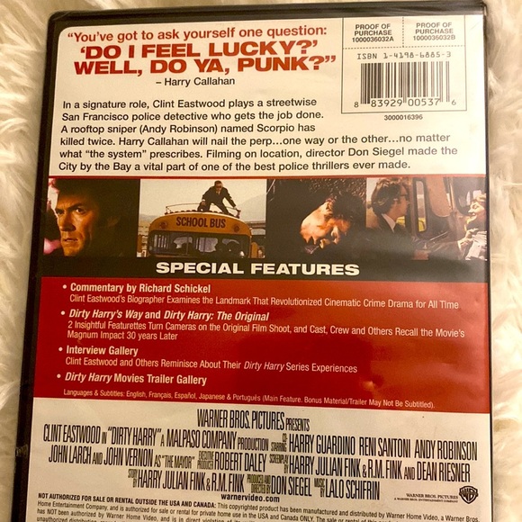 DIRTY HARRY - CLINT EASTWOOD - SEALED DVD - Picture 2 of 2